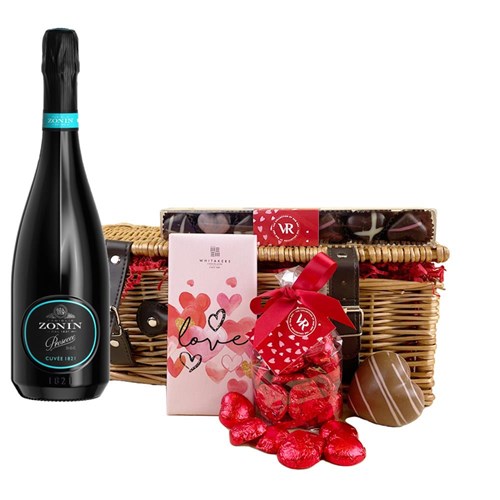 Zonin Prosecco Cuvee DOC 1821 And Chocolate Love You hamper